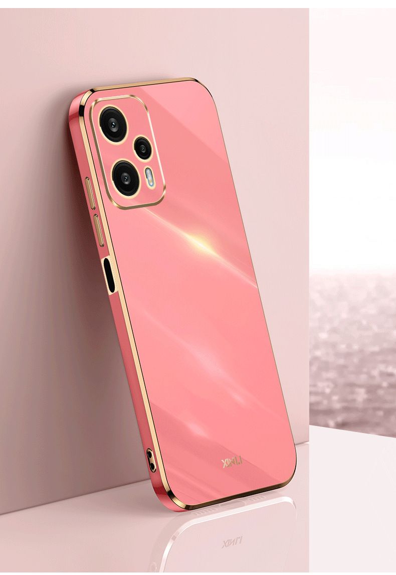 Phone Case for Xiaomi Poco F5 Pro Shockproof Bumper Colourful Straight Edge Plating Silicone Cover