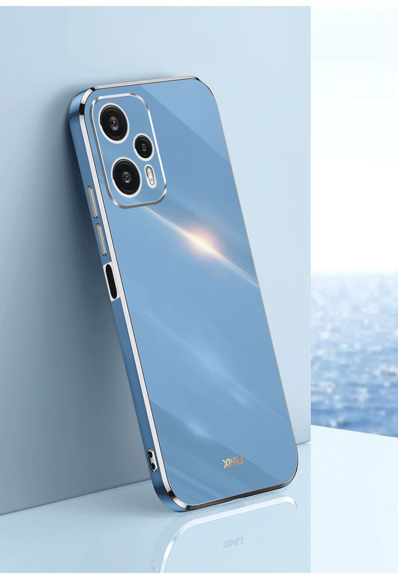Phone Case for Xiaomi Poco F5 Pro Shockproof Bumper Colourful Straight Edge Plating Silicone Cover