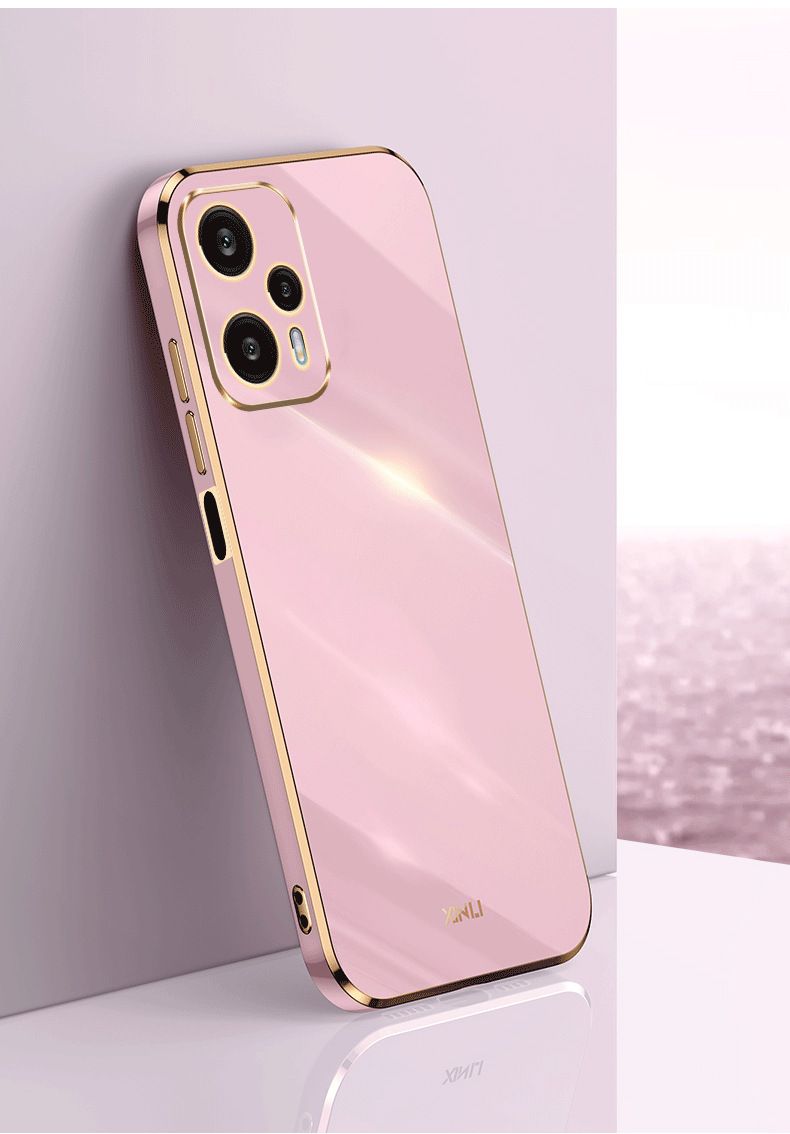 Phone Case for Xiaomi Poco F5 Pro Shockproof Bumper Colourful Straight Edge Plating Silicone Cover