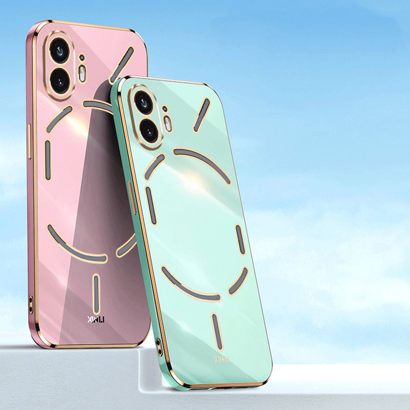 Phone Case for Nothing Phone 2A / Nothing Phone 1 / 2 Shockproof Bumper Colourful Straight Edge Plating Silicone Cover