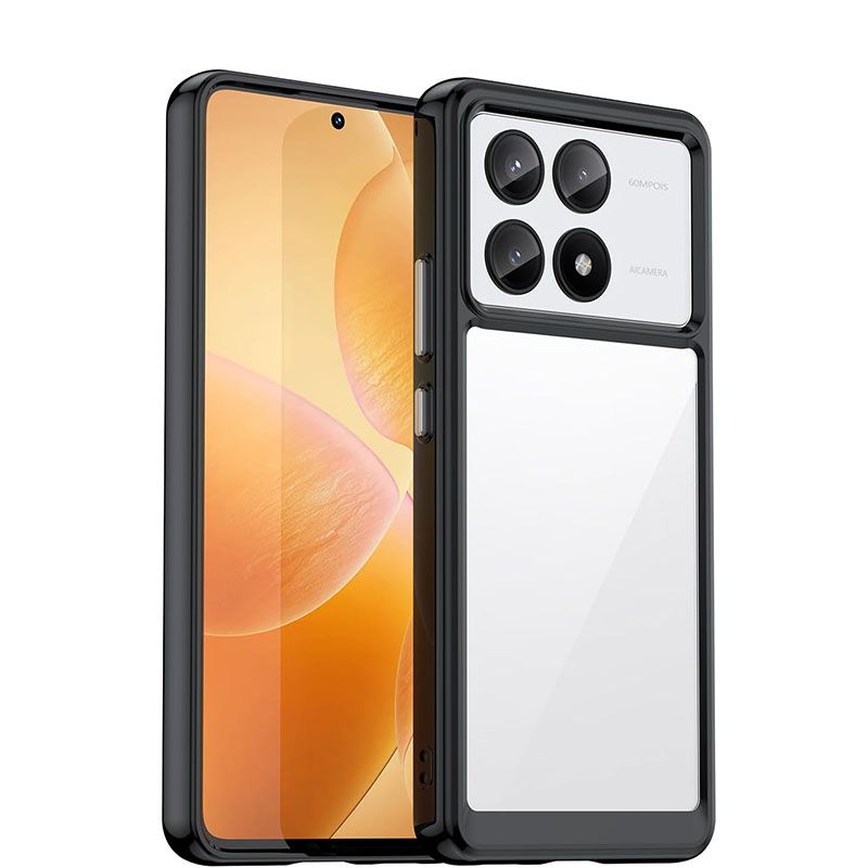 Phone Case For Xiaomi POCO X6 Pro 5G , Transparent Rigid PC Back and Soft TPU Cushioning Protective Cover