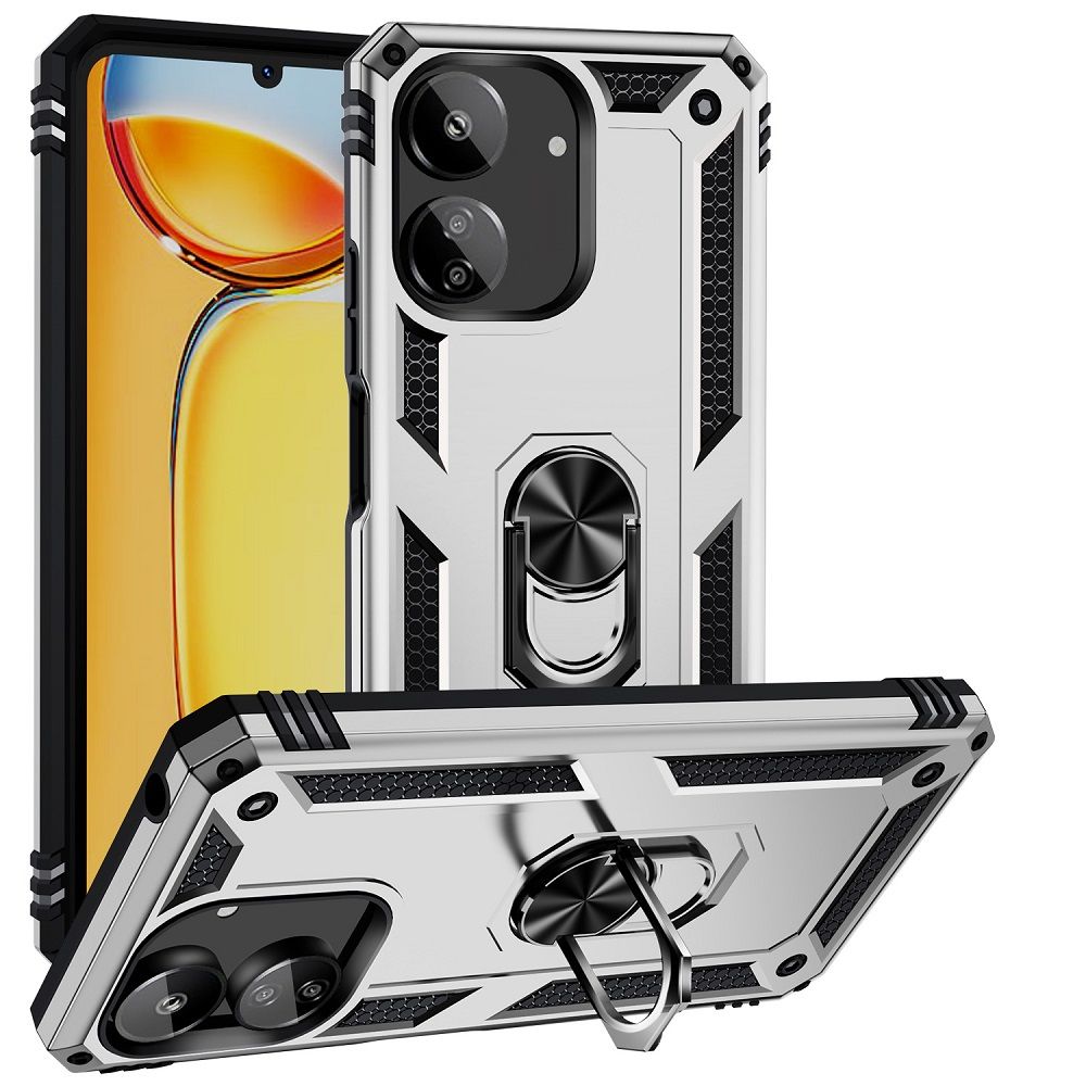 Phone Case For Xiaomi Redmi 13C Cover Drop Shock with 360 Metal Swivel Ring Bracket