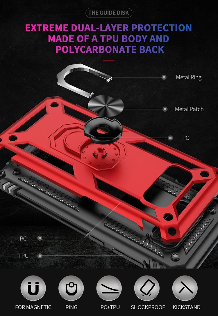 Phone Case For Samsung Galaxy S8 Cover Drop Shock with 360 Metal Swivel Ring Bracket
