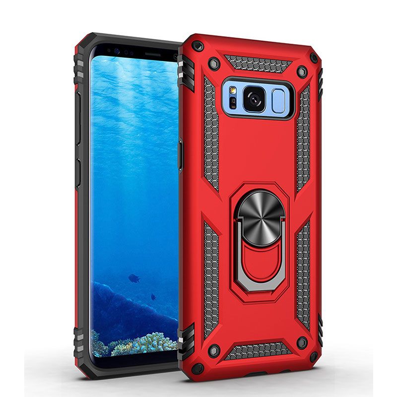 Phone Case For Samsung Galaxy S8 Cover Drop Shock with 360 Metal Swivel Ring Bracket