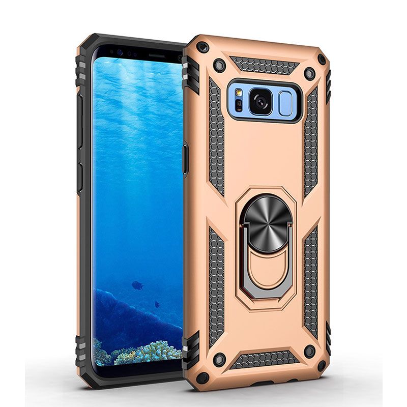 Phone Case For Samsung Galaxy S8 Cover Drop Shock with 360 Metal Swivel Ring Bracket