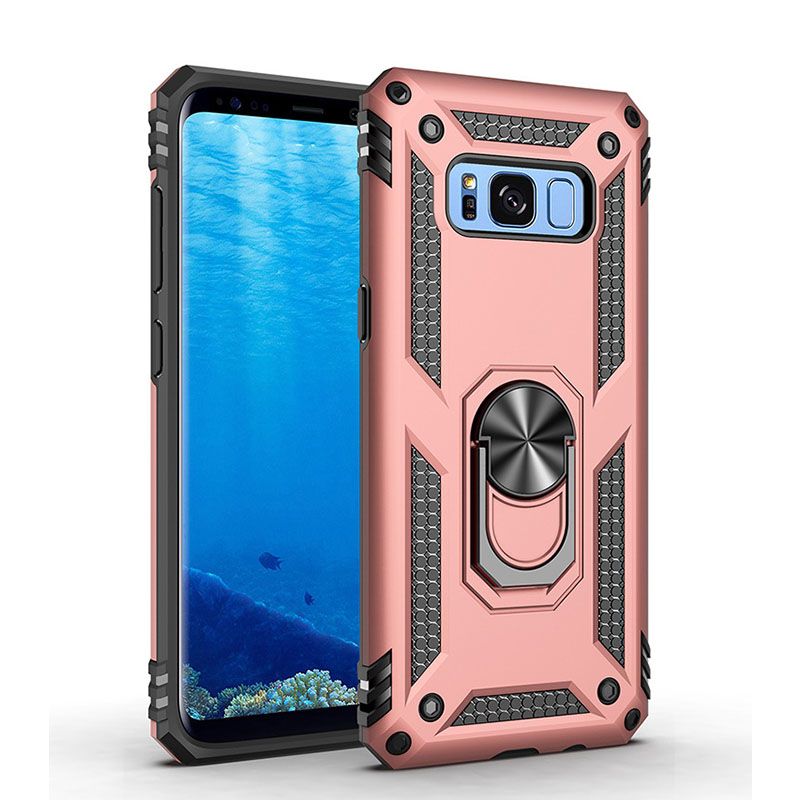 Phone Case For Samsung Galaxy S8 Cover Drop Shock with 360 Metal Swivel Ring Bracket