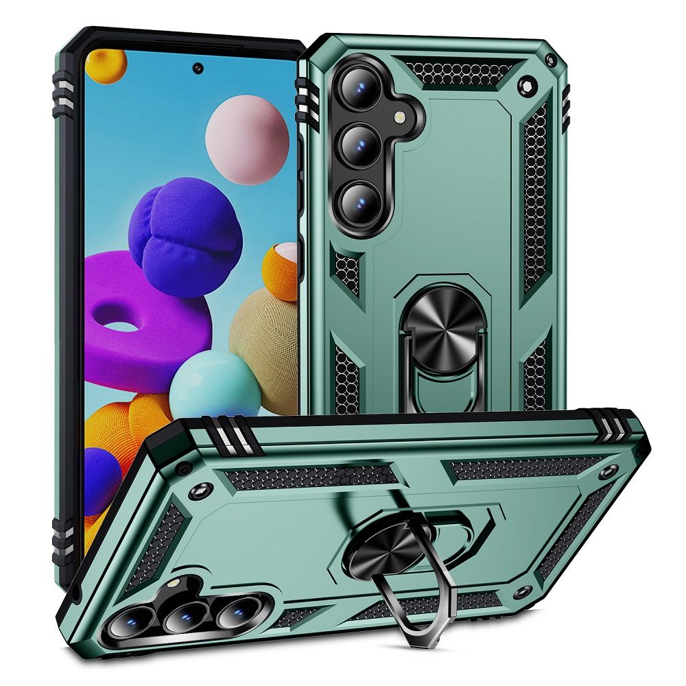 Phone Case For Samsung Galaxy A55 Drop Shock with 360 Metal Swivel Ring Bracket Cover