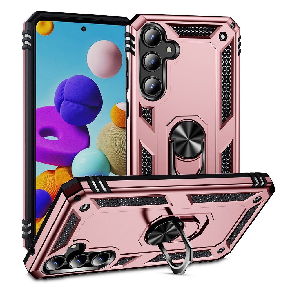 Phone Case For Samsung Galaxy A55 Drop Shock with 360 Metal Swivel Ring Bracket Cover