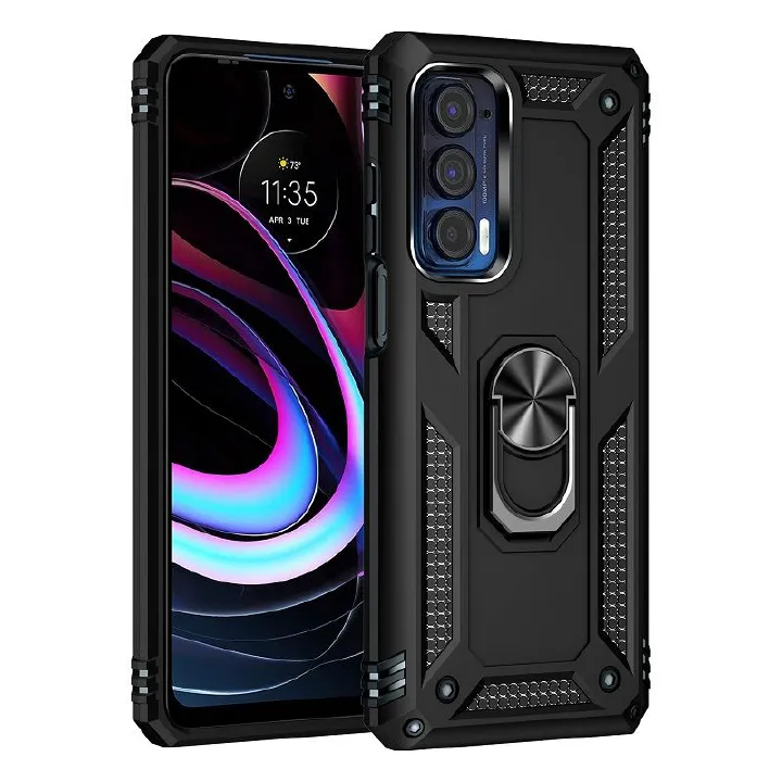 Phone Case For Motorola Edge 2021/Moto Edge (2021) Drop Shock with 360 Metal Swivel Ring Bracket Cover
