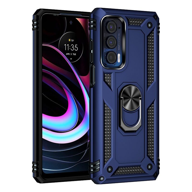 Phone Case For Motorola Edge 2021/Moto Edge (2021) Drop Shock with 360 Metal Swivel Ring Bracket Cover