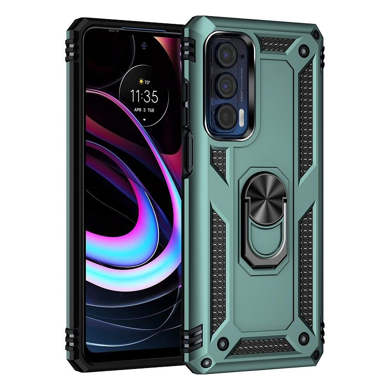 Phone Case For Motorola Edge 2021/Moto Edge (2021) Drop Shock with 360 Metal Swivel Ring Bracket Cover