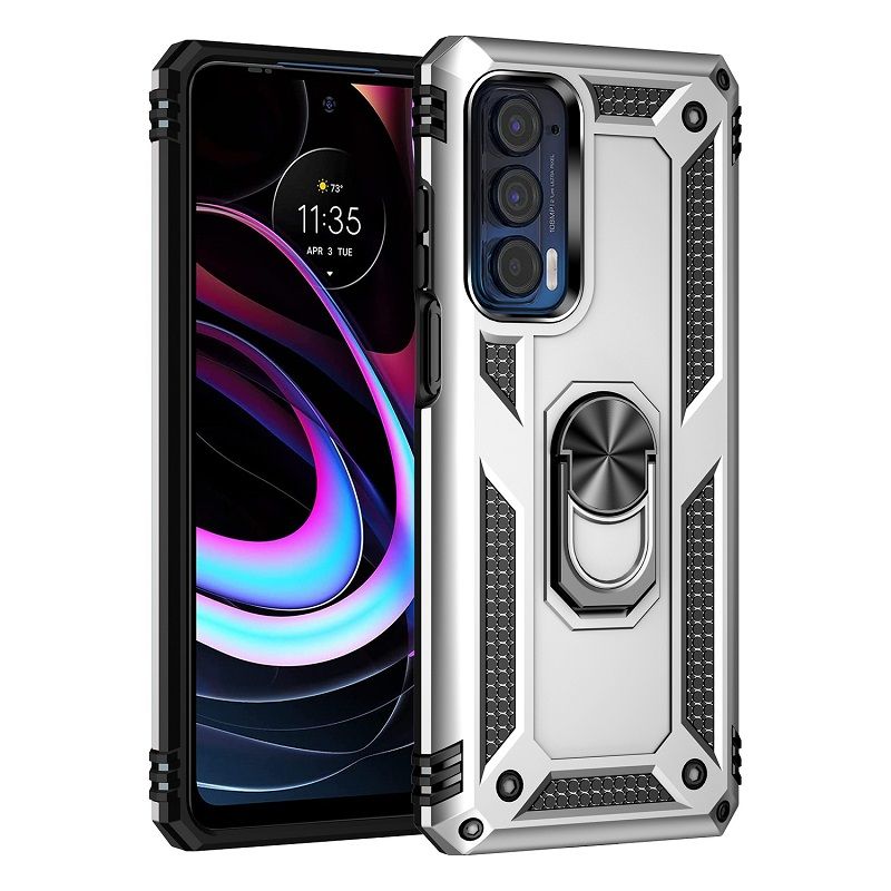 Phone Case For Motorola Edge 2021/Moto Edge (2021) Drop Shock with 360 Metal Swivel Ring Bracket Cover