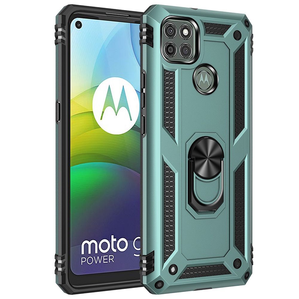 Phone Case For Motorola G9 Power/Moto G9 Power Drop Shock with 360 Metal Swivel Ring Bracket Cover