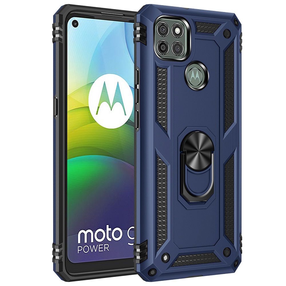 Phone Case For Motorola G9 Power/Moto G9 Power Drop Shock with 360 Metal Swivel Ring Bracket Cover