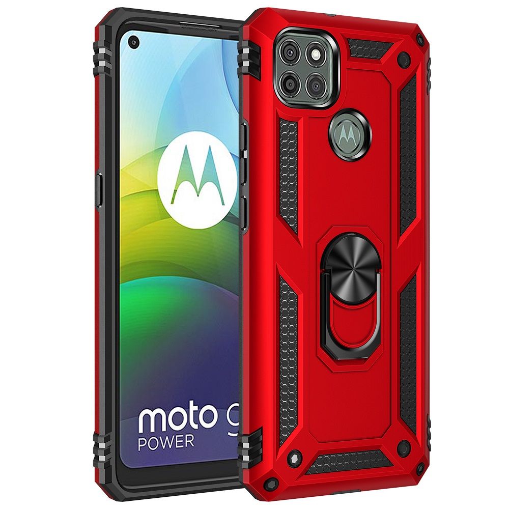 Phone Case For Motorola G9 Power/Moto G9 Power Drop Shock with 360 Metal Swivel Ring Bracket Cover