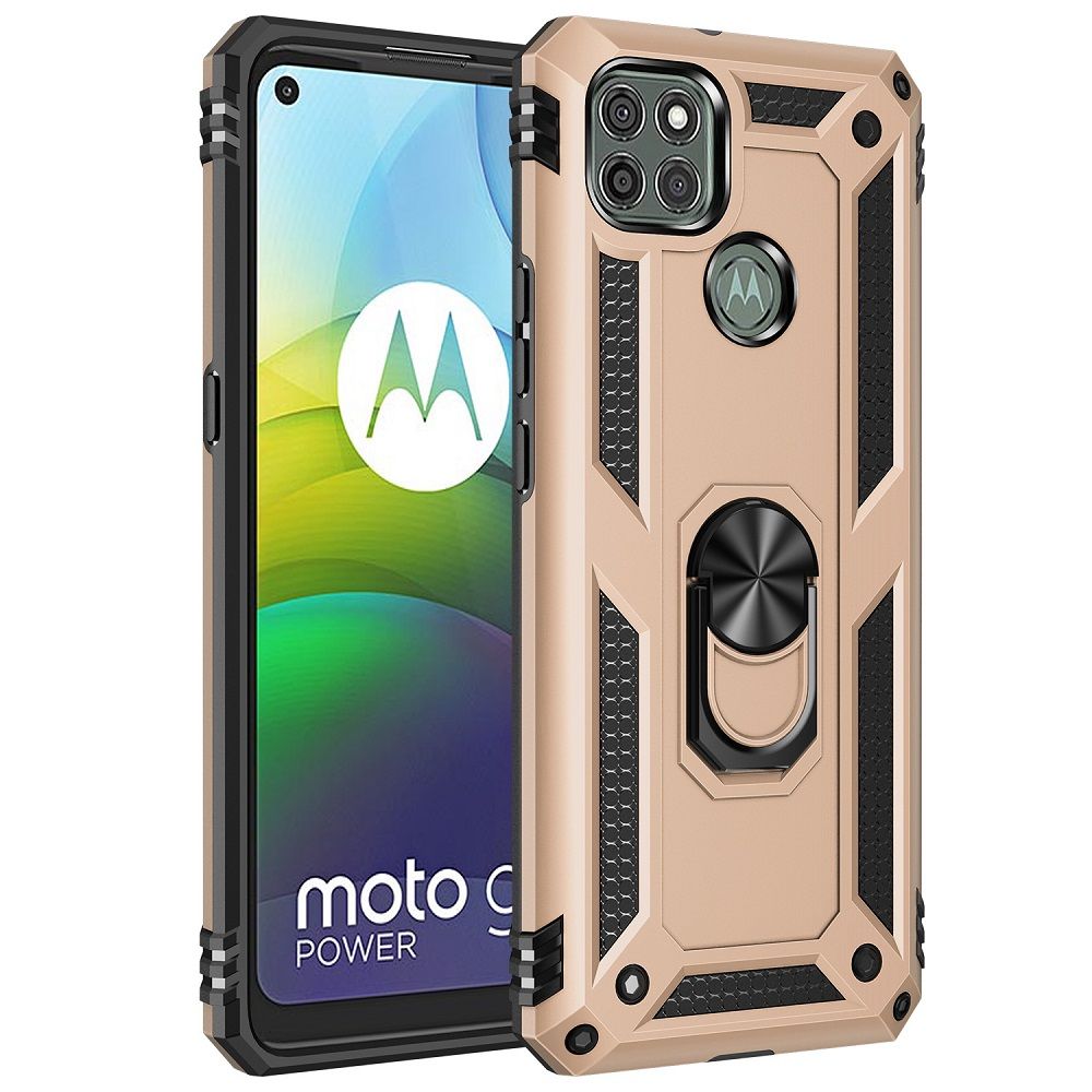 Phone Case For Motorola G9 Power/Moto G9 Power Drop Shock with 360 Metal Swivel Ring Bracket Cover