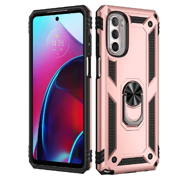 Phone Case For Motorola G Stylus 5G 2022/Moto G Stylus 4G 2022 Drop Shock with 360 Metal Swivel Ring Bracket Cover