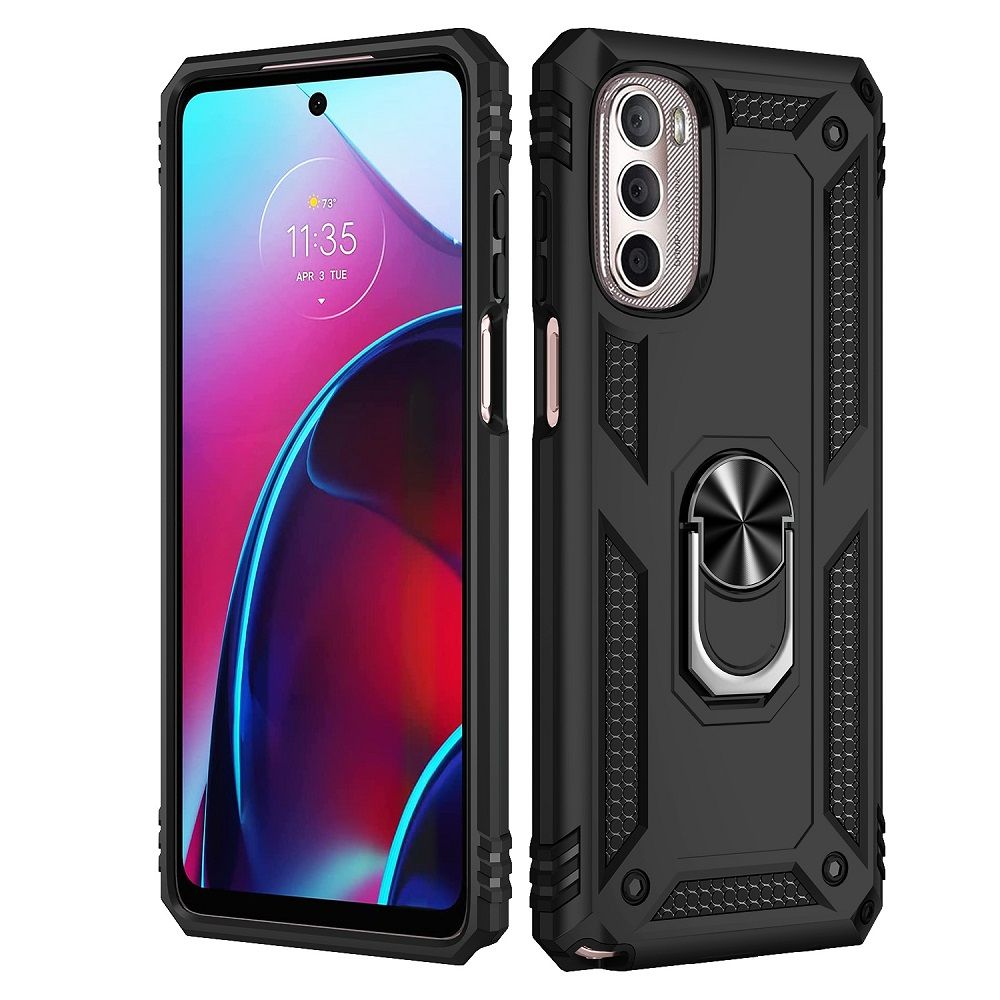 Phone Case For Motorola G Stylus 5G 2022/Moto G Stylus 4G 2022 Drop Shock with 360 Metal Swivel Ring Bracket Cover