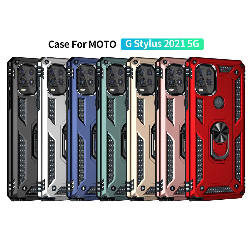 Phone Case For Motorola G Stylus 5G 2021/Moto G Stylus 5G 2021 Drop Shock with 360 Metal Swivel Ring Bracket Cover