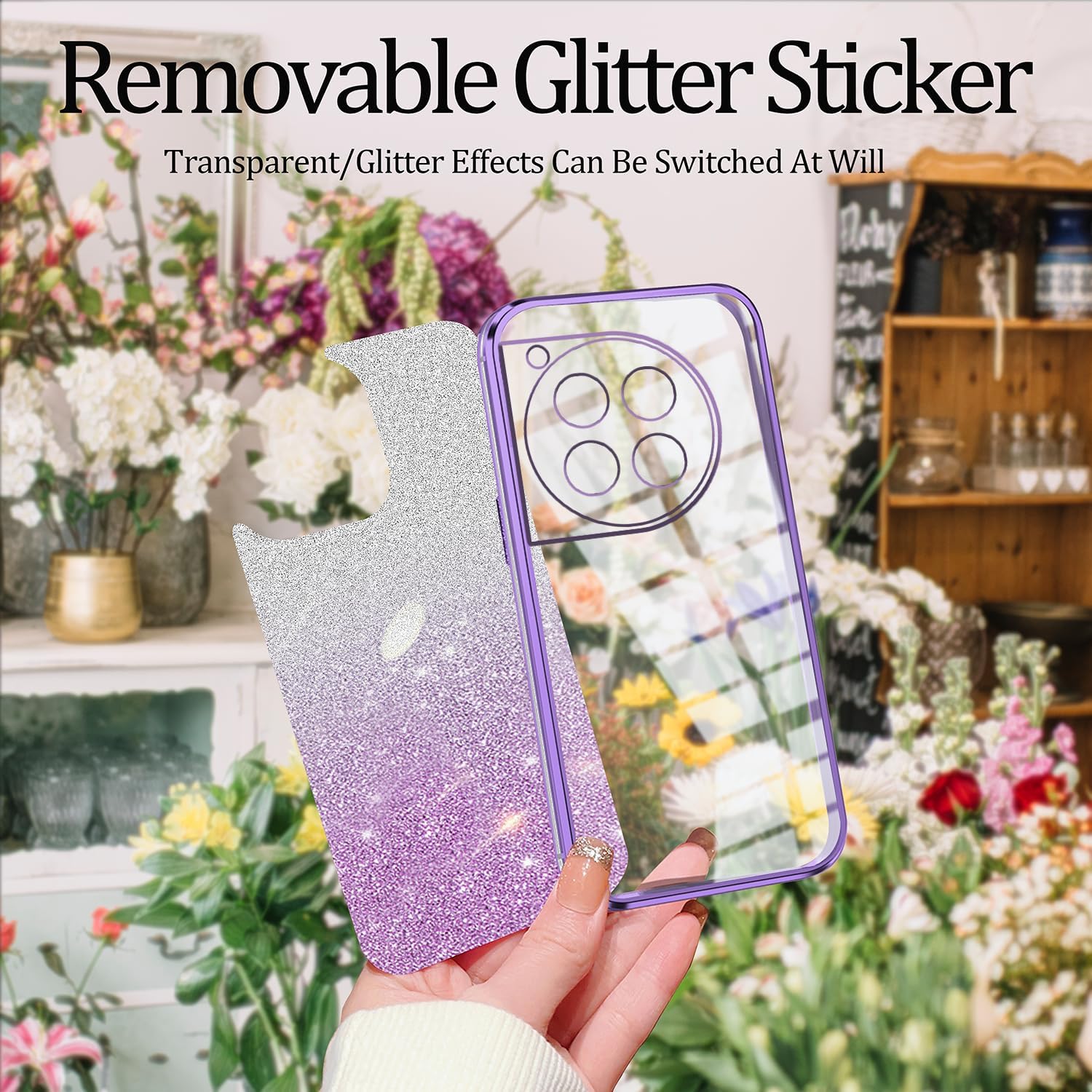Phone Case for OnePlus 12 5G,OnePlus 12R Glitter Transparent Silicone Electroplated Protective Shockproof Cover
