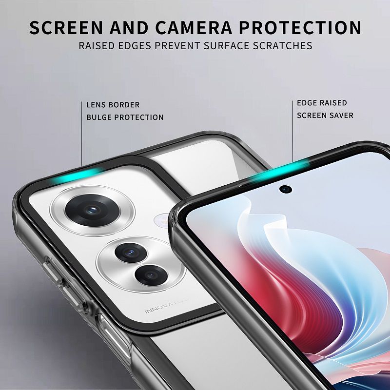 Phone Case for OPPO Reno11 F 5G / Reno 11 F 5G Clear Acrylic+TPU Shockproof Bumper Cover