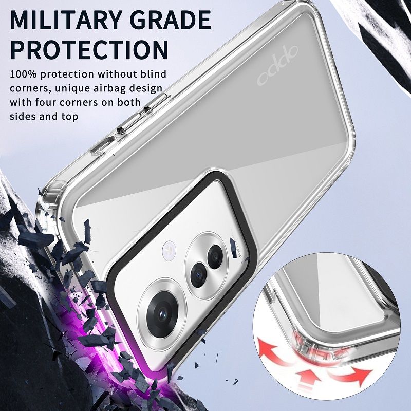 Phone Case for OPPO Reno11 F 5G / Reno 11 F 5G Clear Acrylic+TPU Shockproof Bumper Cover