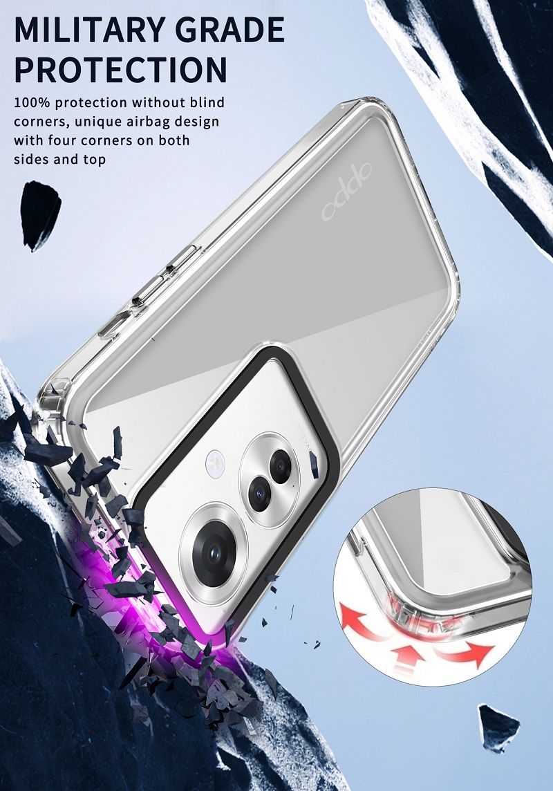 Phone Case for OPPO Reno11 F 5G / Reno 11 F 5G Clear Acrylic+TPU Shockproof Bumper Cover