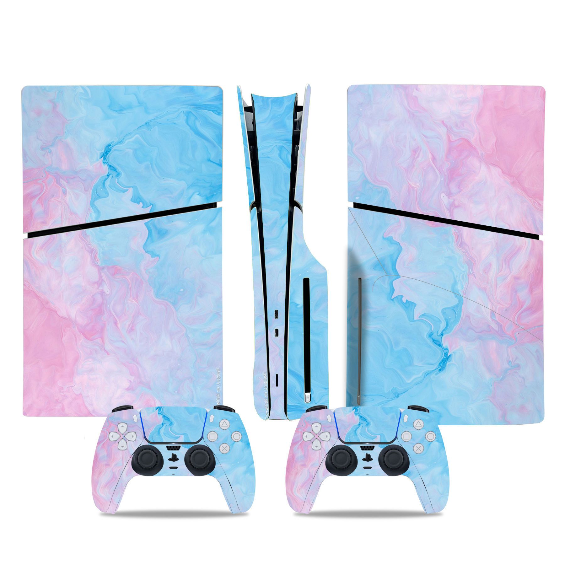 (Only Sticker) Full Body Vinyl Skin Decal Wrap Decal Cover for PS5 Slim Console and Controller