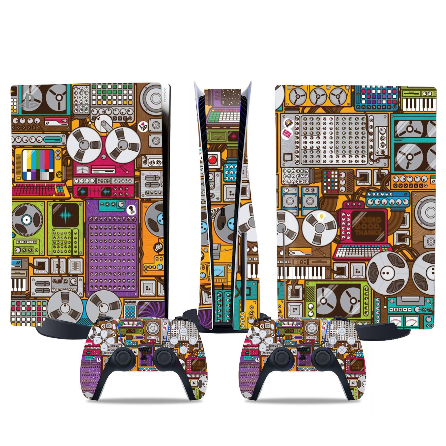 (Only Sticker) Full Body Vinyl Skin Decal Wrap Decal Cover for PS5 Console and Controller