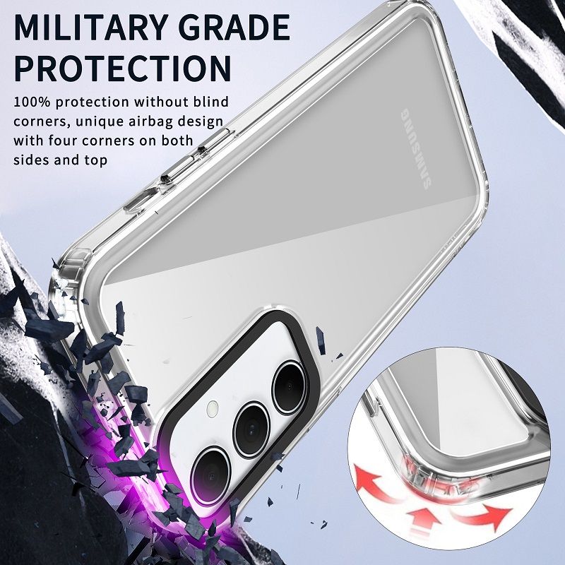Phone Case for Samsung Galaxy A55 Clear Acrylic+TPU Shockproof Bumper Cover