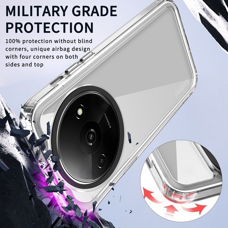 Phone Case for Xiaomi Redmi A3X/A3, 6.71" Clear Acrylic+TPU Shockproof Bumper Cover