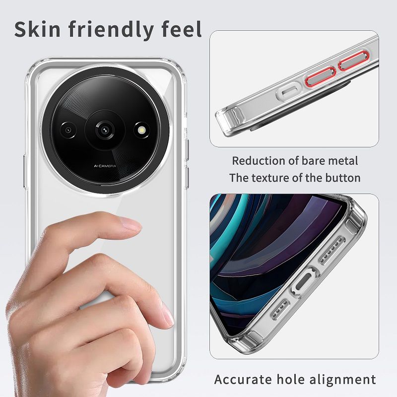 Phone Case for Xiaomi Redmi A3X/A3, 6.71" Clear Acrylic+TPU Shockproof Bumper Cover