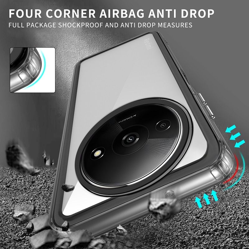 Phone Case for Xiaomi Redmi A3X/A3, 6.71" Clear Acrylic+TPU Shockproof Bumper Cover