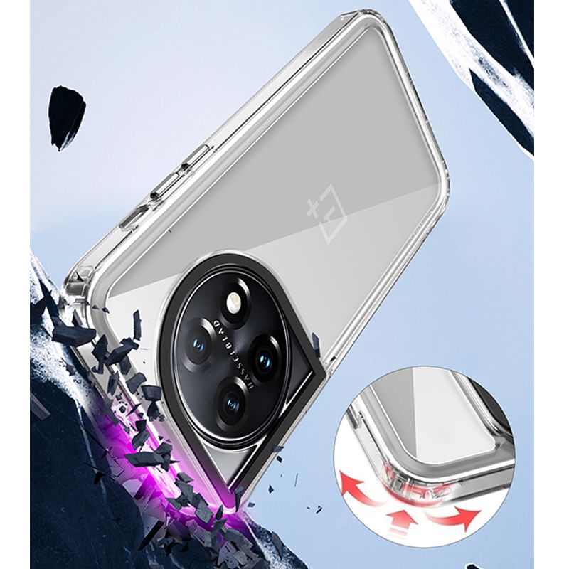 Phone Case for OnePlus 11 5G Clear Acrylic+TPU Shockproof Bumper Cover