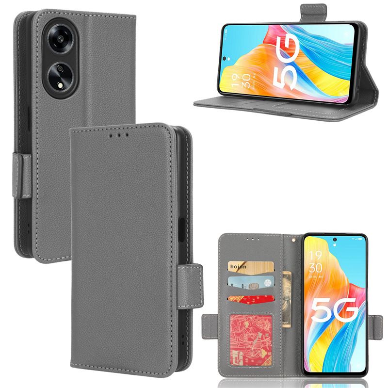 Wallet Flip Cover for OPPO Reno8 T 5G / Reno 8T 5G 6.7'' Case Lychee Pattern Leather Magnetic Flip Folio Stand Phone Cover