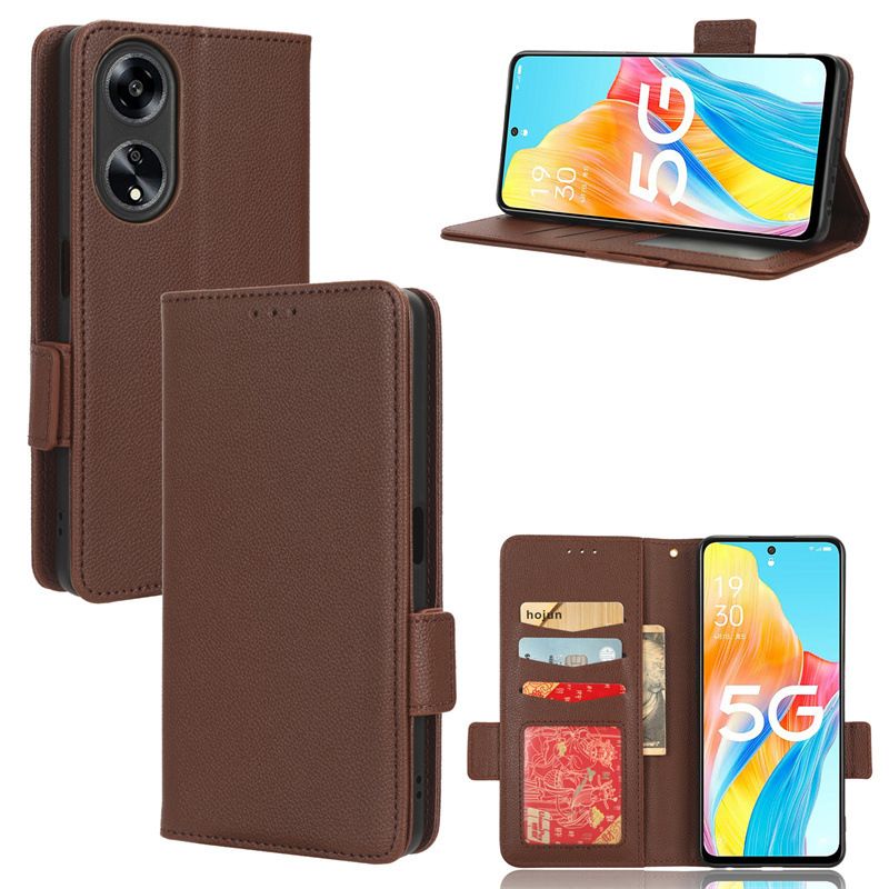 Wallet Flip Cover for OPPO Reno8 T 5G / Reno 8T 5G 6.7'' Case Lychee Pattern Leather Magnetic Flip Folio Stand Phone Cover