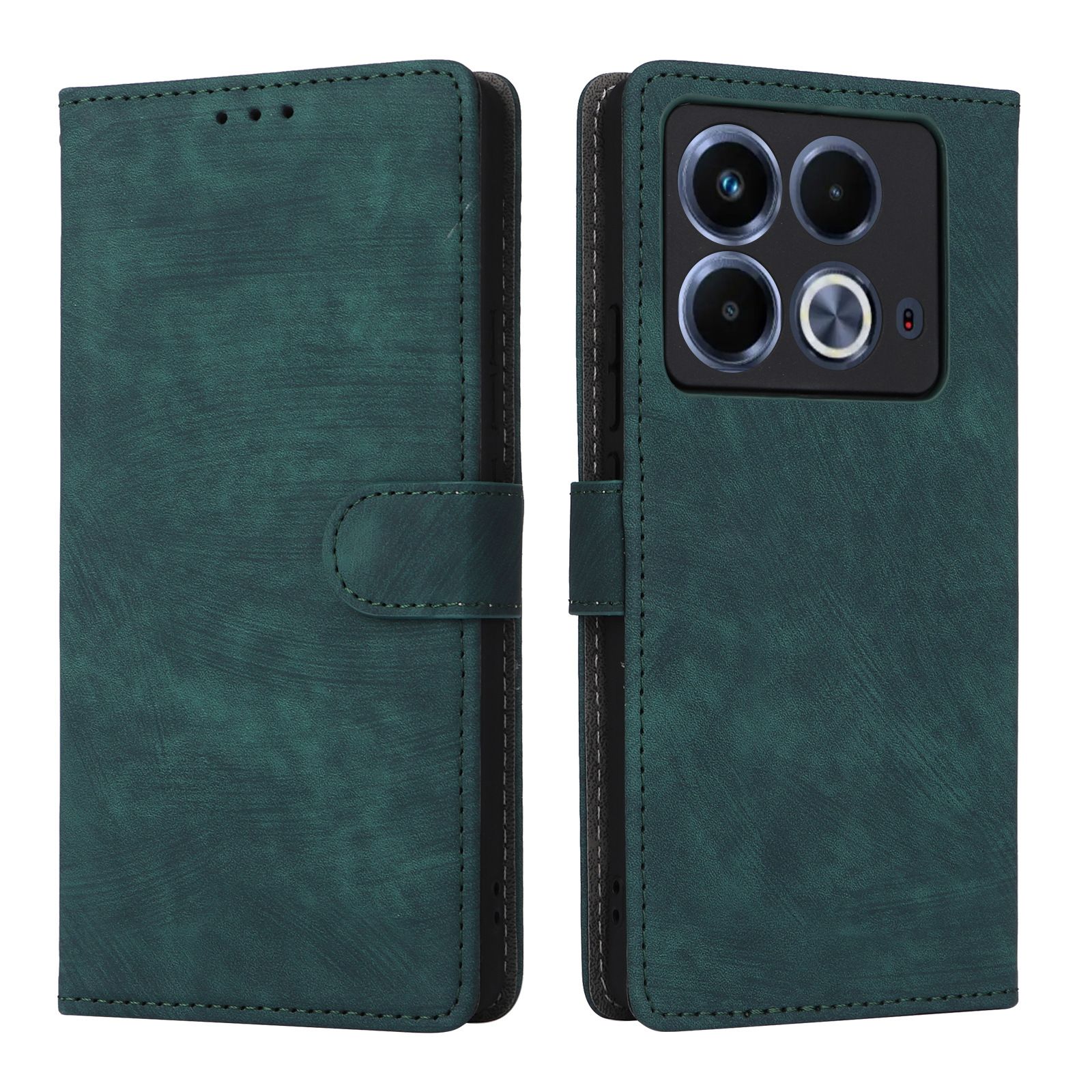 Flip Cover for Infinix Note 40 4G PU Leather Phone Case Full-Body Protection Shockproof [RFID Blocking] Wallet Cover With Hand Strap