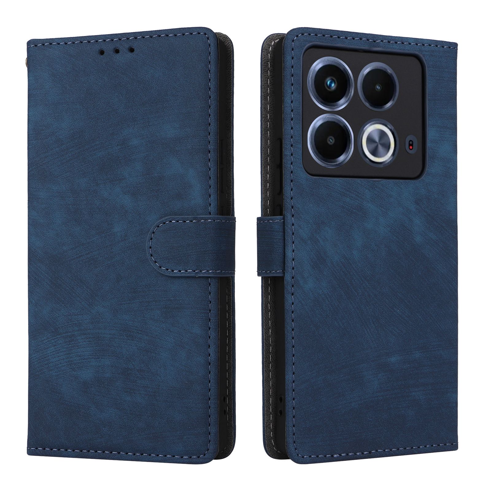 Flip Cover for Infinix Note 40 4G PU Leather Phone Case Full-Body Protection Shockproof [RFID Blocking] Wallet Cover With Hand Strap
