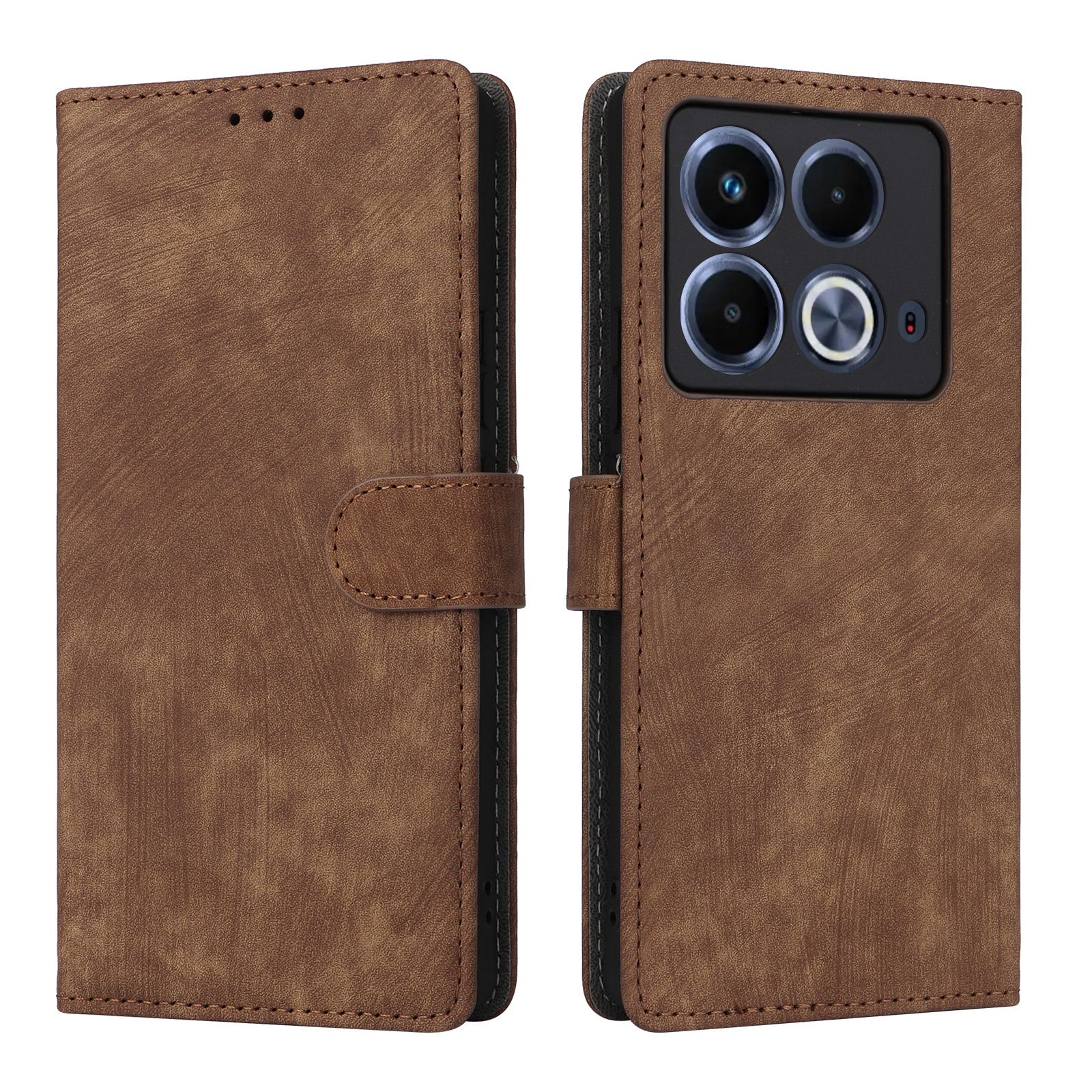 Flip Cover for Infinix Note 40 4G PU Leather Phone Case Full-Body Protection Shockproof [RFID Blocking] Wallet Cover With Hand Strap