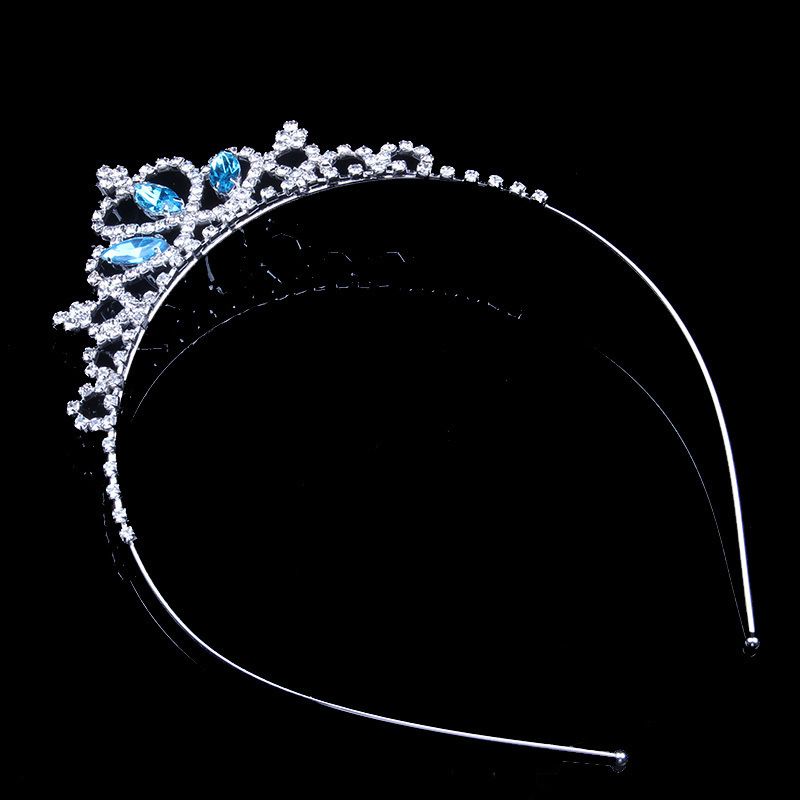 Princess Crown Hair Accessories Headdress Children's Holiday Activities Rhinestone Crown Hair Band Little Girl Headband