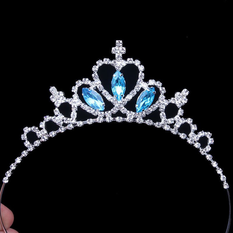 Princess Crown Hair Accessories Headdress Children's Holiday Activities Rhinestone Crown Hair Band Little Girl Headband