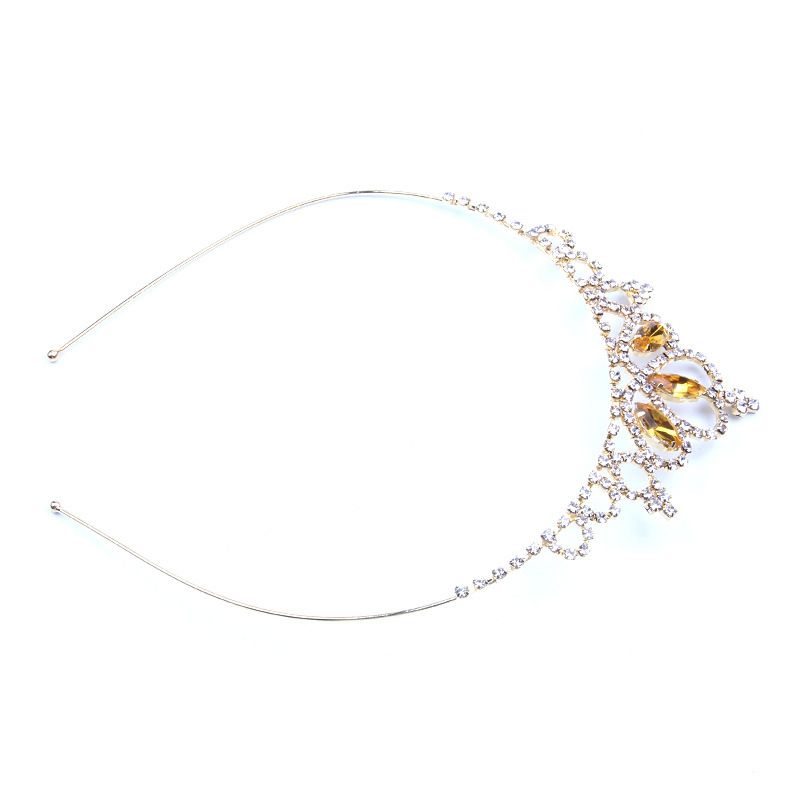 Princess Crown Hair Accessories Headdress Children's Holiday Activities Rhinestone Crown Hair Band Little Girl Headband