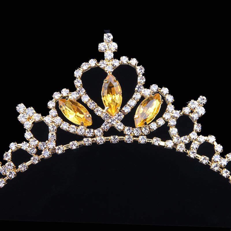 Princess Crown Hair Accessories Headdress Children's Holiday Activities Rhinestone Crown Hair Band Little Girl Headband