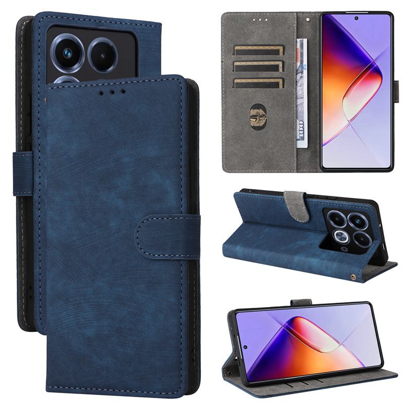 Flip Cover for Infinix Note 40 4G PU Leather Phone Case Full-Body Protection Shockproof [RFID Blocking] Wallet Cover With Hand Strap