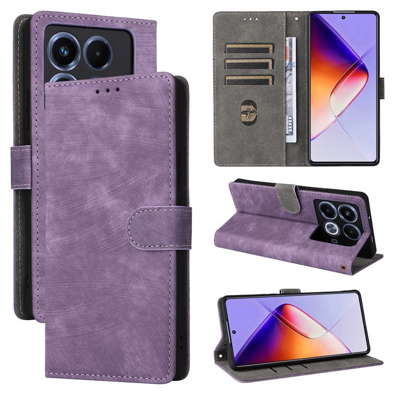Flip Cover for Infinix Note 40 4G PU Leather Phone Case Full-Body Protection Shockproof [RFID Blocking] Wallet Cover With Hand Strap