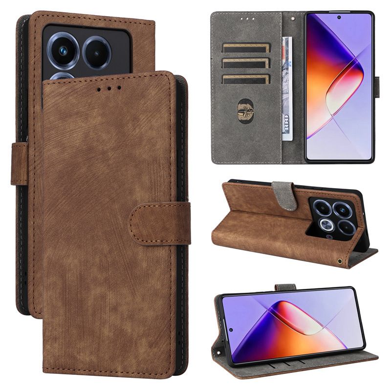 Flip Cover for Infinix Note 40 4G PU Leather Phone Case Full-Body Protection Shockproof [RFID Blocking] Wallet Cover With Hand Strap