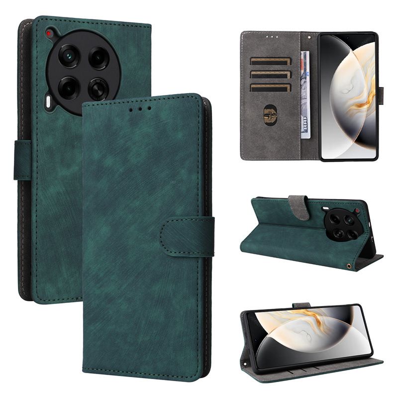 Flip Cover for Tecno Camon 30 4G PU Leather Phone Case Full-Body Protection Shockproof [RFID Blocking] Wallet Cover With Hand Strap