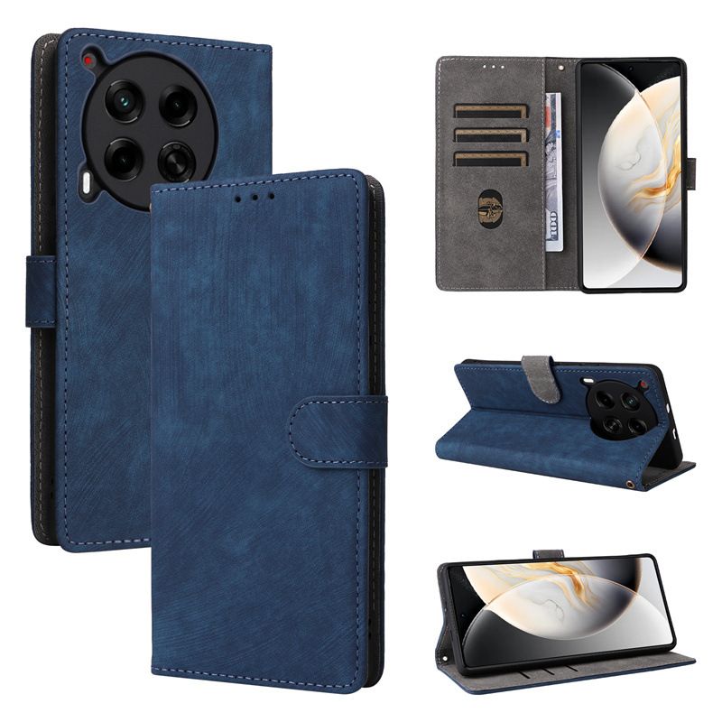 Flip Cover for Tecno Camon 30 4G PU Leather Phone Case Full-Body Protection Shockproof [RFID Blocking] Wallet Cover With Hand Strap