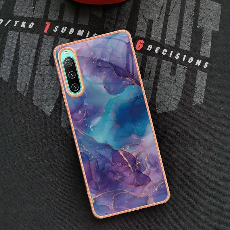 Phone Case for Sony Xperia 1IV 5IV 10 IV Soft TPU + IMD Marble Pattern Slim Design Shockproof Bumper Cover