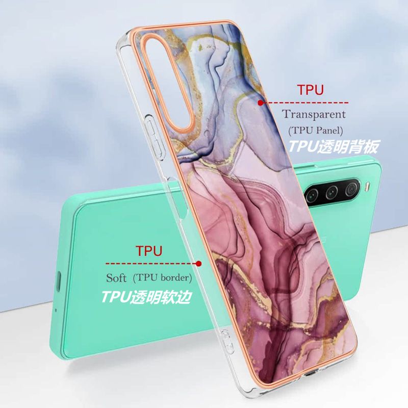 Phone Case for Sony Xperia 1IV 5IV 10 IV Soft TPU + IMD Marble Pattern Slim Design Shockproof Bumper Cover